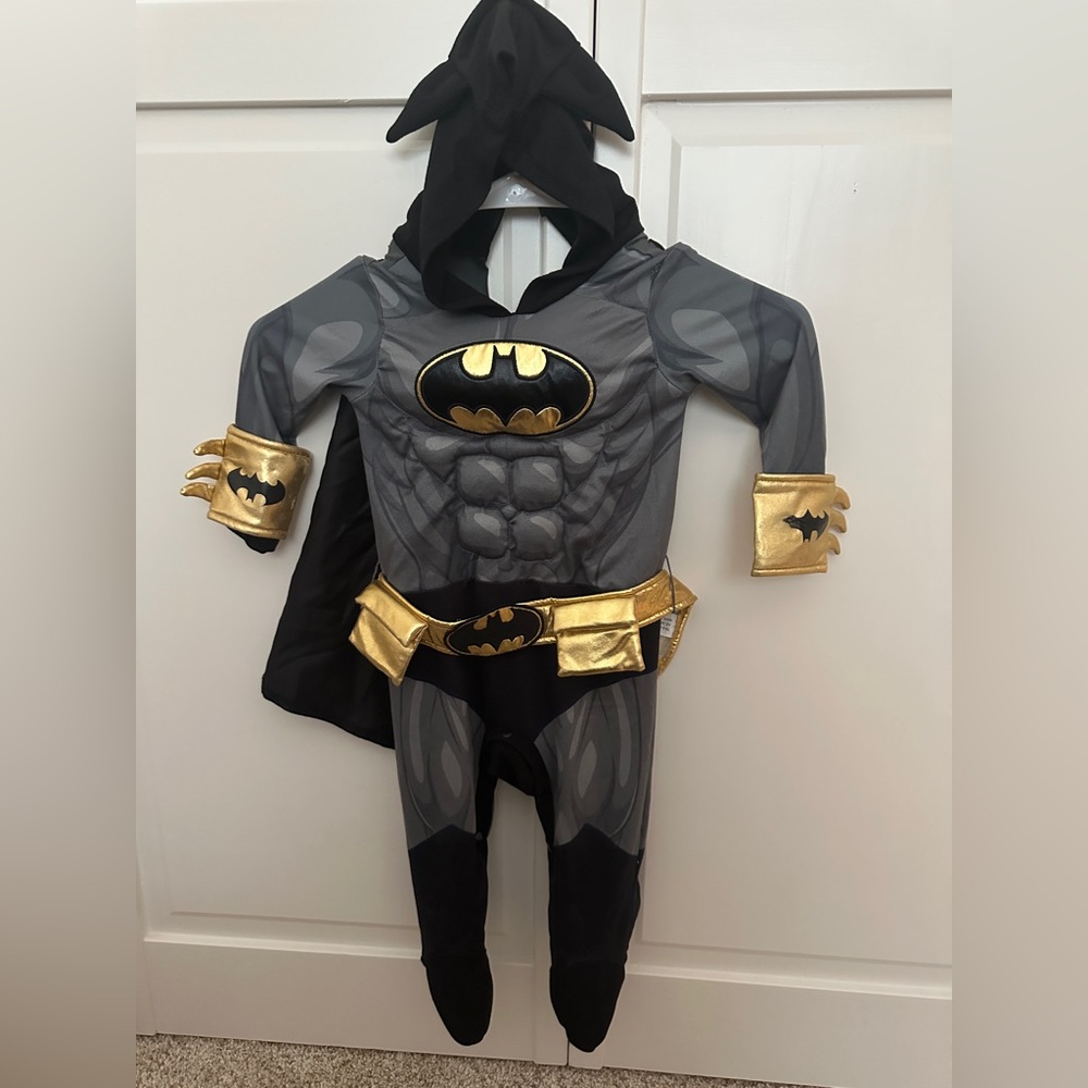 Toddler Batman Costume with Cape - Black and Gold